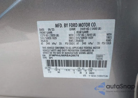2024 Ford Edge St-Line z USA, uszkodzony, nr VIN 2FMPK4J96RBA28678